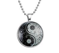 Feilok, collana con ciondolo luminoso con motivo di Yin Yang classico, emette colore blu