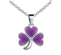 Feilok - Collana da donna con ciondolo a forma di cuore, in acciaio inox, con colore a cambiamento di temperatura, colore: rosa, Acciaio inossidabile,