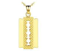 feilok Collana Pendente Lama Rasoio per Uomini Catena in Acciaio Inossidabile Oro
