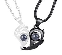 Feilok Cuore Coppie Magnetiche Collana Pendente per Uomini Donne Catena in Acciaio Inox