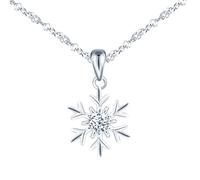 feilok Fiocco di neve Zirconia Pendente Collana Donna Argento 925