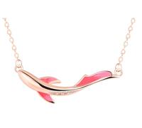 feilok Koi carp fish Zirconia Pendente Collana Donna Argento 925 oro rosa