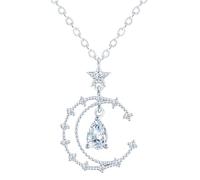 feilok Luna Zirconia Pendente Collana Donna 925 Argento Sterling