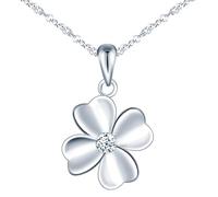 feilok Quattro-Foglie Clover Zirconia Pendente Collane Donne Collana Argento 925
