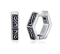 feilok Retro Vintage onda geometrica Orecchini Stud per gli uomini in acciaio inossidabile