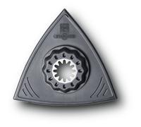 FEIN Set Platorelli piatti Non Forati, Confezione da 2 pezzi, Attacco Starlock, Attrezzo da lavoro in plastica, Versione triangolare piatta, Lunghezza bordo 80 mm, Fissaggio a Strap