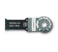 FEIN E-Cut Universale Lama da taglio, Larghezza 28 mm, Lunghezza 55 mm, Conf. 3 pz., Attacco StarLock, Lama bimetallica con dentatura ondulata universale, Ampia gamma di applicazioni.