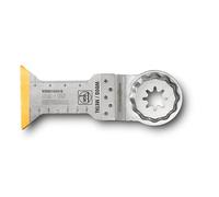 FEIN Lama E-Cut LongLife bimetallica di lunga durata, taglio in profondità, conf. 10 pz., Larghezza 44 mm, Lunghezza 60 mm, Attacco StarlockPlus, Lama bimetallica rivestita in titanio.