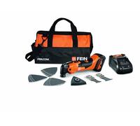 FEIN Multimaster AMM 500 Plus 4.0 Ah NYLON BAG EDITION, Set 18 accessori segare e levigare, Compatibile batterie AMPShare/Bosch 18 V, con caricabatteria, 1 batteria 18 V/4Ah,ncl. Borsa nylon FEIN