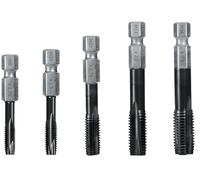 FEIN Set di Maschiatura per Fori Passanti VARIO 5 pz. 1x M8, M10, M12,M14, M16 confezione cilindrica, Elevata Resistenza Materiali, Attrito Ridotto, Attrezzo per Filettatura