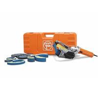 FEIN Set Levigatrice per Tubi RS 17-70 E per Tubi diritti e curvi in acciaio inossidabile con Ø fino a 80 mm, Nr, giri a vuoto 2 700-8 500 1/min, Nastro 815 x 20/40 mm, Velocità nastro 9-27 mt/sec