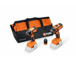 FEIN Vantaggioso combo di utensili a batteria. Chiave battente ASCD 18-200 W4 e trapano avvitatore ASCM 18 QSW.Compatibile con le batterie Bosch Professional da 18 V e con le batterie AMPShare.