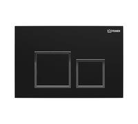 FEINER Piastra WC - Compatibile con Geberit Sigma Series e elemento a parete UP300/UP320 - BP - Balsamo a 2 quantità - Nero opaco/Cromo - Non compatibile con Delta, Omega, Basic