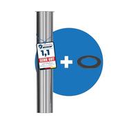 FEINER® Tubo di regolazione in acciaio inox, 300 mm, universale, per sifone, prolunga 1 1/4" x 300 mm (diametro 32 mm), adatto per sifoni tubolari, bottiglie, tazze e design + guarnizione gratuita