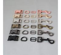 FEINIAO 1 Set 15mm 20mm 25mm Fettuccia in Metallo D Ring Sider Tri-Glides Fibbia per Cintura Snap Clip Gancio per Collare per Cani Pet Chiusura a moschettone Accessori