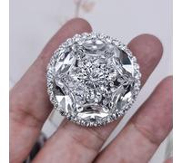 FEINIAO Bottoni in Metallo Rotondi con Strass da 1 Pezzo con Gambo per Accessori Decorativi in Visone Collo di Pelliccia 38mm