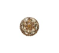 FEINIAO Bottoni in Metallo Rotondi con Strass da 1 Pezzo con Gambo per Accessori Decorativi in Visone Collo di Pelliccia 38mm