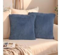 FeinKulturia Set di 2 Federe Cuscini Divano 50x50 cm in Pelliccia Artificiale Morbida, Grigio- Copricuscini Decorativi di Lusso per Sofà, Camera da Letto, Salotto