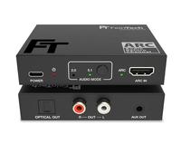 FeinTech AX130 - Adattatore audio HDMI ARC per TV con controllo volume, uscita audio simultanea tramite Toslink RCA AUX