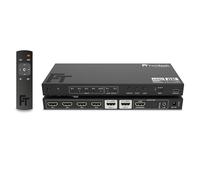FeinTech AX341 - Splitter HDMI 2.1 eARC 4 in 2 Out con estrattore audio (eARC, Toslink e AUX), 8K 60Hz, 4K120Hz, downscaler