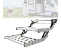 Feiphla Gradino Pieghevole Manuale in Alluminio, Estraibile, Abbassabile, per Camper, Gradini Elettrici Automatici/Manuali per Camper, con Luce, per Camper, Roulotte 2Step-Manual