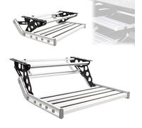 Feiphla Lega di Alluminio per Campeggio, Camper, 1 Gradino, Pieghevole, con Passo con Cerniera Manuale, Pieghevole, capacità di Carico 200 kg, per Camper, Rimorchi, Camion 1Step-Manual(LED)