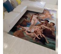 FEIPUHOME Art Classicismo Estetica Tappeto decorativo La nascita di Venere Famoso dipinto Stampa per camera divano soggiorno tappetino camera da letto pelo basso 90x150cm