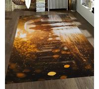 FEIPUHOME Art Coppia romantica Estetica Tappeto Strade Dopo La Pioggia Sole Lavabile Antiscivolo Accogliente Pavimenti Tappeti per Camera Letto Appartamento A pelo Basso 180x240cm