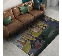 FEIPUHOME Art Famoso dipinto stampe tappeto una domenica pomeriggio sull'isola di La Grande Jatte modello morbido tappeto davanti al camino casa colonica 180x240cm