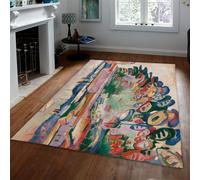 FEIPUHOME Art Fauvismo Tappeti colorati Porto di La Ciotat Famosa Pittura Stampa Tiro Tappeto Sottile per Soggiorno Sala da pranzo Camera da letto Cucina a pelo basso 120x150cm