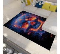 FEIPUHOME Art halloween decorazioni estetiche tappeti galassia mistica teschi onirico tappeto pelo basso antiscivolo per l'ufficio a casa di fronte al divano 180x280cm