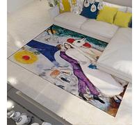 FEIPUHOME Art Marc Chagall stile vintage tappeti amanti matrimonio tema astratto bella zona tappeto con supporto in gomma per soggiorno camera da letto 150x210cm