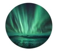 FEIPUHOME Art Paesaggio Aurora Onirico e Misterioso Tappeti Rotondi Fattoria Lavabile Sottile Tappeto A Vello Basso L'ingresso Sala Conferenze Cucina Verde 120x120cm