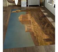 FEIPUHOME Art Pitture famose Stampe Tappeti Europa Antiche rovine architettoniche Modello Tappeti Camera da letto Soggiorno Tappetino per interni Pile basso Antiscivolo 60x90cm