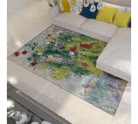 FEIPUHOME Art Still Life Tappeti Mimosas Aux Fleurs Famosa Pittura Stampa Tappeto A pelo Basso Antiscivolo per Soggiorno Ufficio Corridoio 160x200cm