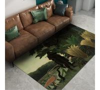 FEIPUHOME Art Surrealismo Estetica Tappeto per soggiorno sala da pranzo l'incantatore di serpenti famosi dipinti stampe tappeto sotto il tavolo pelo basso lavabile 180x240cm