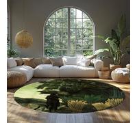 FEIPUHOME Art Surrealismo Estetica Tappeto rotondo per soggiorno sala da pranzo l'incantatore di serpenti Famose stampe di pittura tappeto sotto il tavolo pelo basso lavabile 80x80cm