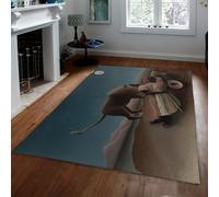 FEIPUHOME Art Surrealismo Temi del deserto Tappeto morbido e sottile Lo zingaro addormentato Famosa pittura Stampe Tappeto per soggiorno Camera da letto Antiscivolo Pieghevole 120x150cm