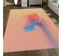FEIPUHOME Art Tappeti Boho Moderni Simpatico Gatto Rosa Design Morbido Lavabile Antiscivolo Pavimento Tappeto A Pile Basso Accogliente Vivere Cameretta Da Letto Delle Ragazze 200x300cm
