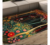 FEIPUHOME Art Tappeti botanici onirici della giungla Tappeto astratto di fiori colorati per aree ad alto traffico Agriturismo Camera da letto Ufficio Cucina pieghevole 180x280cm