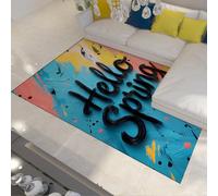 FEIPUHOME Art Tappeti colorati in stile pennellata astratta Vibrante opere d'arte ispiratrici Tappeto lavabile antiscivolo Sala giochi Nursery Tappetino di benvenuto morbido e sottile 160x200cm