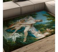 FEIPUHOME Art Tappeti lavabili morbidi in stile rococò Venere che consola l'amore Famoso tappeto con stampa pittorica per soggiorno camera da letto salotto a pelo basso antiscivolo 200x300cm