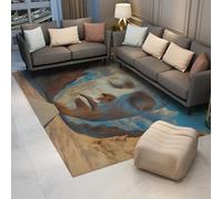 FEIPUHOME Art Tappeti Surrealismo Gigante Volto Umano Deserto Canyon Cielo Tappeto per Interni All'aperto Camera Da Letto Monolocali Corridoi Pile Basso Comodo Antiscivolo 200x300cm