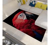 FEIPUHOME Art Tappeto artistico pappagallo rosso Tappeto antiscivolo a pelo corto per soggiorno Camera da letto Appartamento sotto il tavolo Camera dei bambini Lavabile in lavatrice 180x240cm