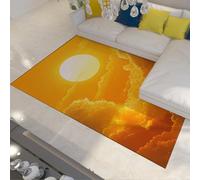 FEIPUHOME Art Tappeto Giallo Sole Alba Cloudscape Tappeto a pelo corto antiscivolo per l'ufficio a casa davanti alla decorazione dello zerbino del divano 180x280cm