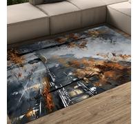 FEIPUHOME Art Tappeto in stile urbano francese Strade dopo la pioggia autunnale Tappeti romantici per soggiorno Camera da letto Sala studio Accogliente Interno Esterno Lavabile 180x280cm