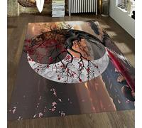 FEIPUHOME Art Tappeto morbido moderno nordico Yin Yang Alberi in fiore sull'acqua Carpetss per dormitorio camera da letto per adolescenti Aree ad alto traffico Aree a pelo basso 160x200cm