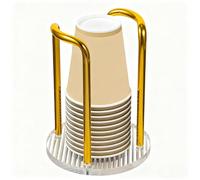 FEIQIAO Dispenser per tazze da caffè, organizzatore per tazze e coperchi, portabicchieri di carta, utilizzato per piani di lavoro, cucine, stazioni caffè, salotti, buffet, uffici, bar (oro posto
