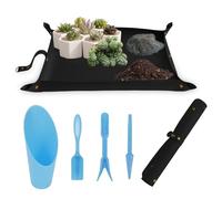 FEIQIAO Tappetino da giardino in pelle, portatile, per piante grasse, impermeabile, pieghevole, per il rinvaso, 60 cm x 30 cm