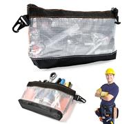 Feirdhoo 2 Pcs Zipper Borsa Attrezzi, Trasparente PVC Borsa Porta Attrezzi, 30 cm Astuccio Piccolo, Marsupio Lavoro Impermeabile e Antistatica